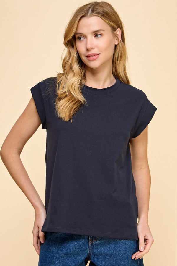 Baylor Short Sleeve Top - Navy