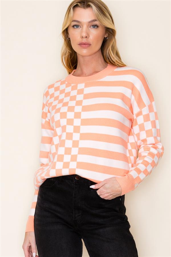 Bria Checkerboard Sweater