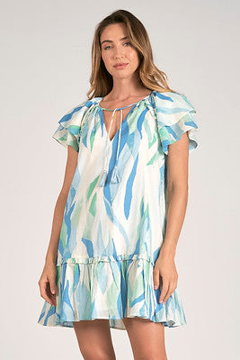 Elan Azure Amalfi Print Dress