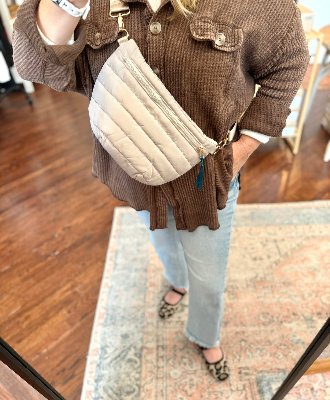 Jolie Puffer Belt Bag - Sand