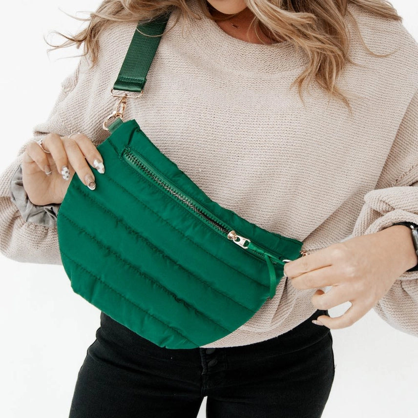 Jolie Puffer Belt Bag - Emerald