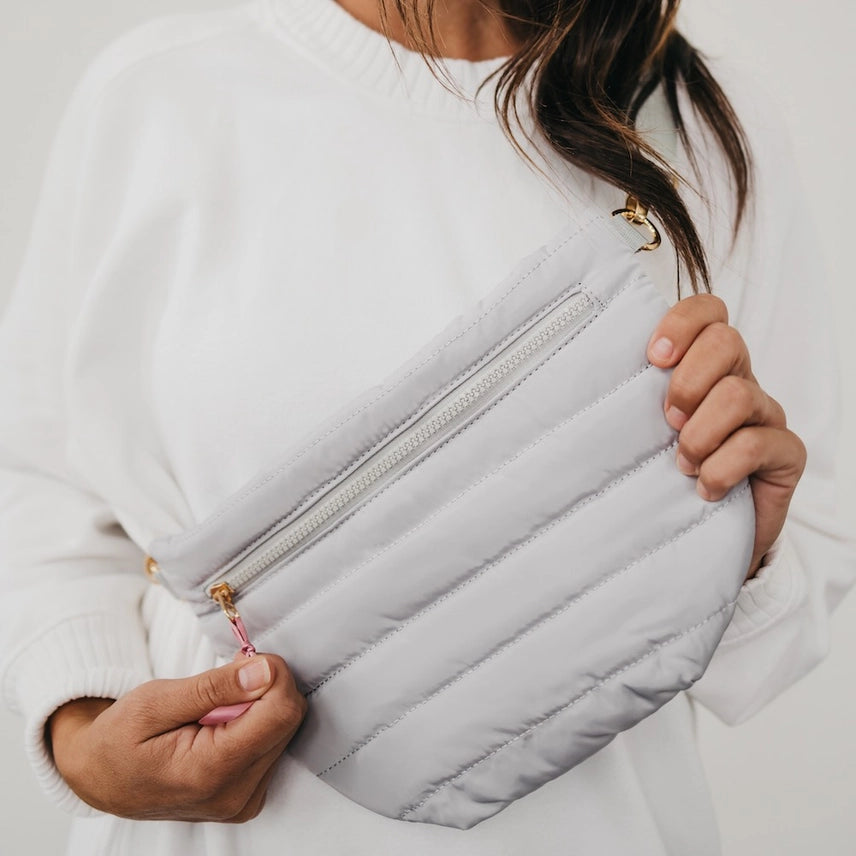Jolie Puffer Belt Bag - Light Gray