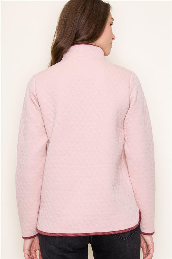 Karli Half Zip Pullover - Blush