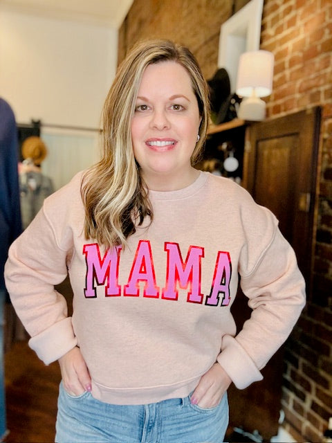 Mama Foil Graphic Sweatshirt - Cropped