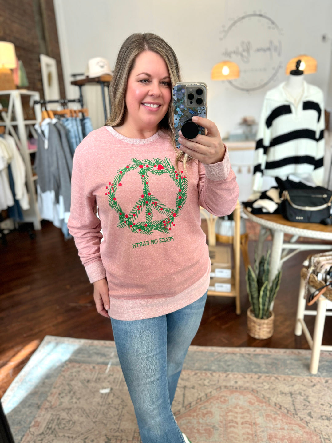 Peace On Earth Wreath Sweatshirt