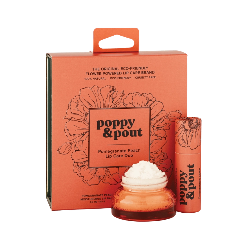 Poppy & Pout Lip Care Duo - Pomegranate Peach