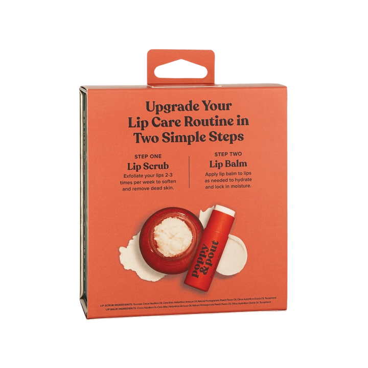 Poppy & Pout Lip Care Duo - Pomegranate Peach