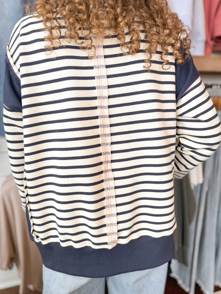 Reid Striped French Terry Pullover