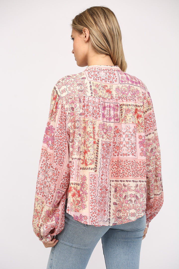 Willow Patchwork Voile Button Blouse