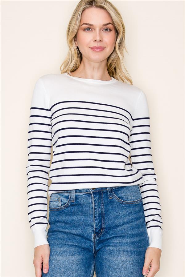 Wren Striped Crew Neck Sweater