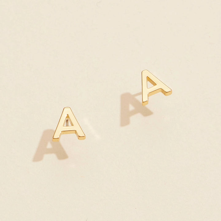 Mini Initial Stud Earrings
