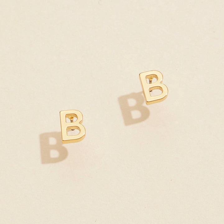 Mini Initial Stud Earrings
