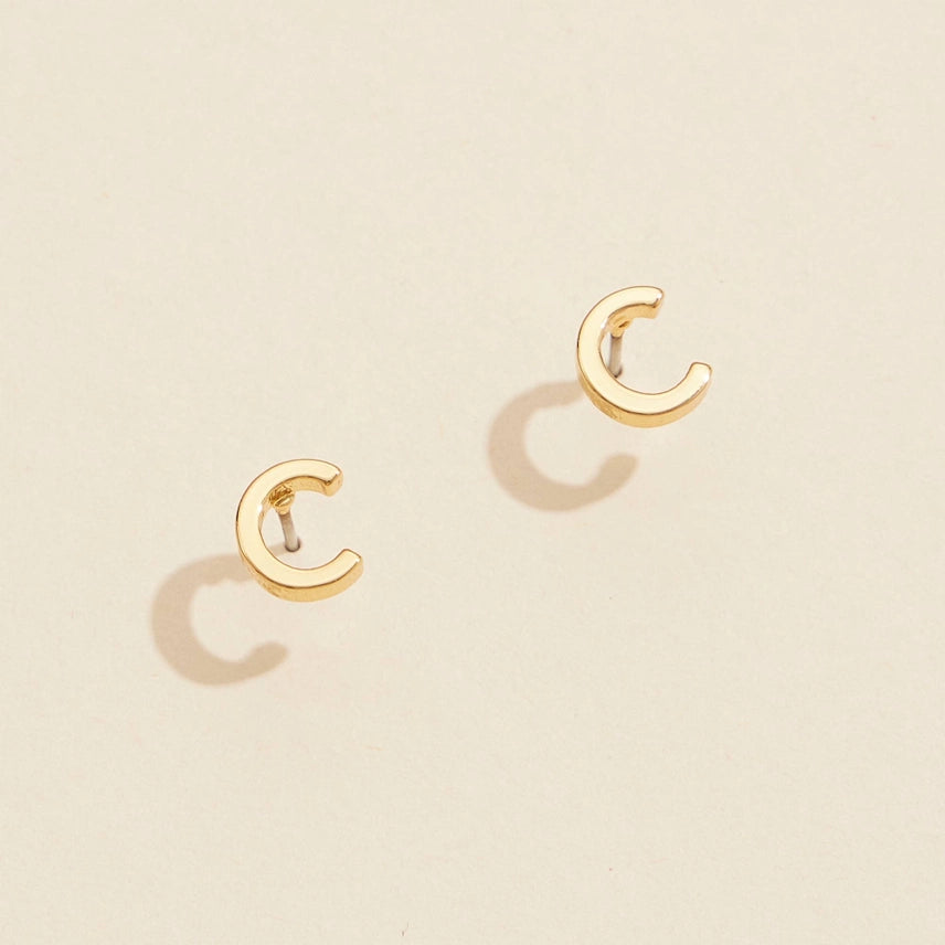 Mini Initial Stud Earrings