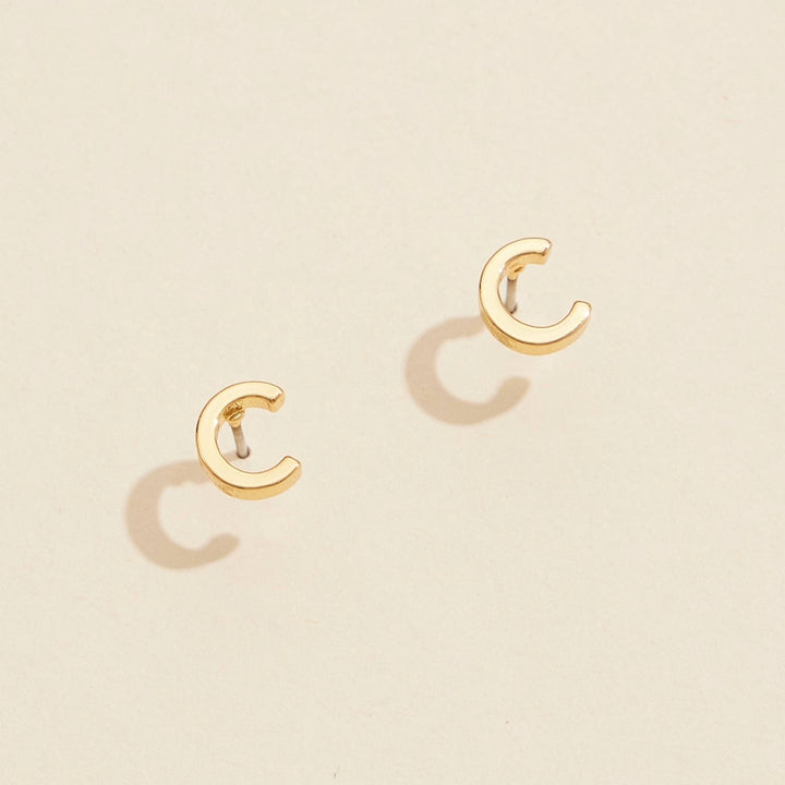 Mini Initial Stud Earrings