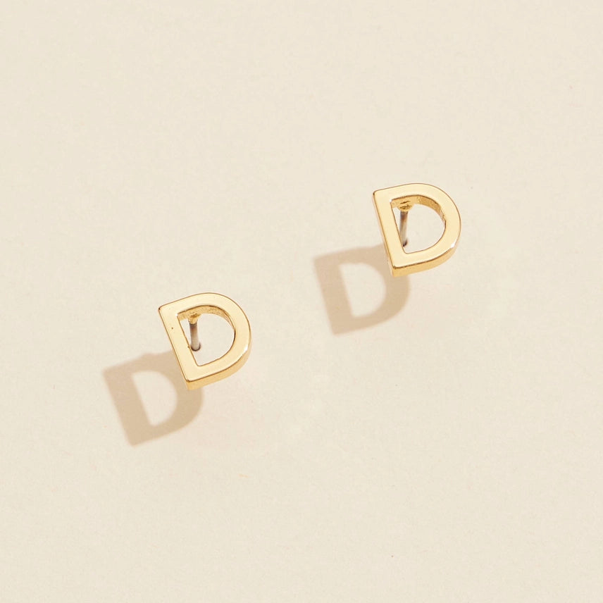 Mini Initial Stud Earrings