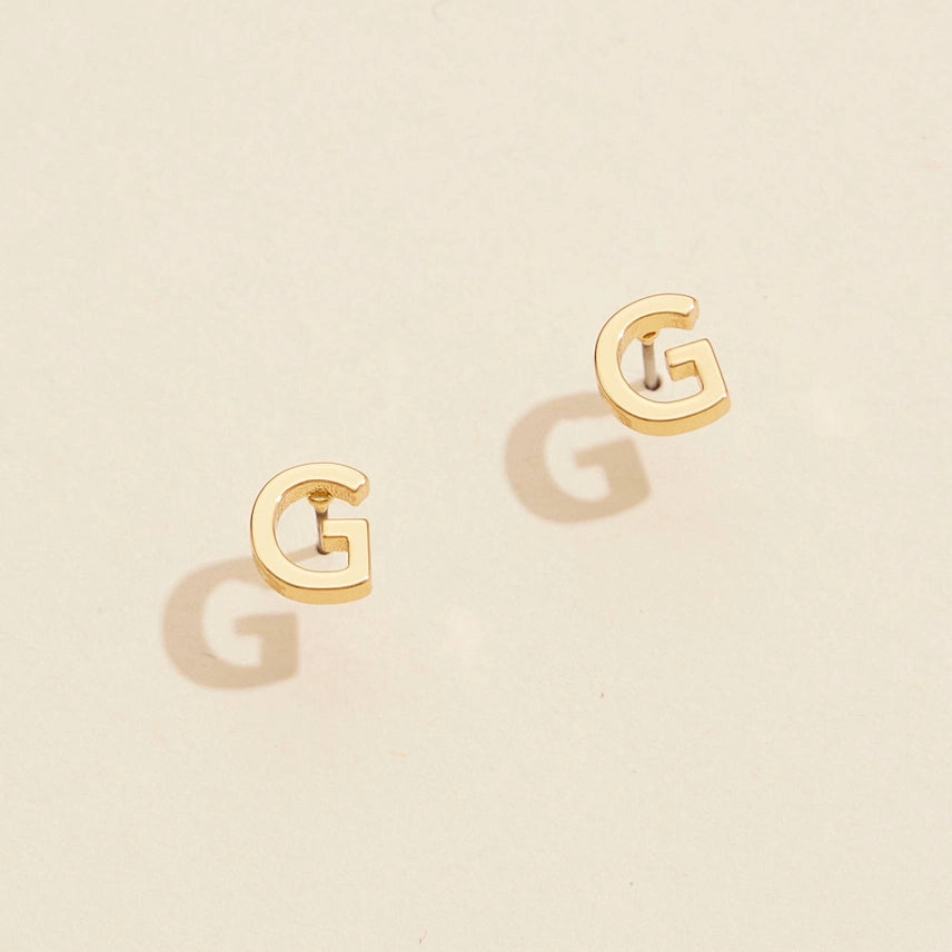 Mini Initial Stud Earrings