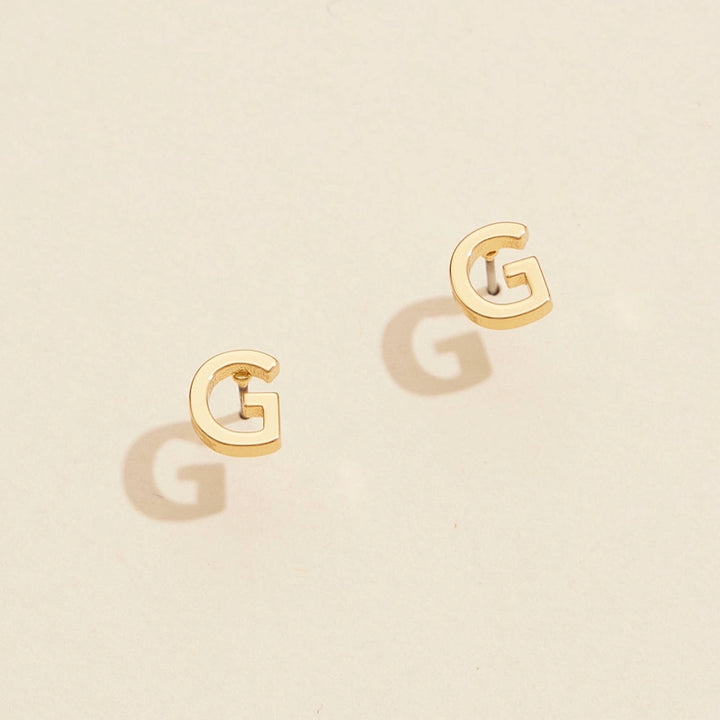 Mini Initial Stud Earrings