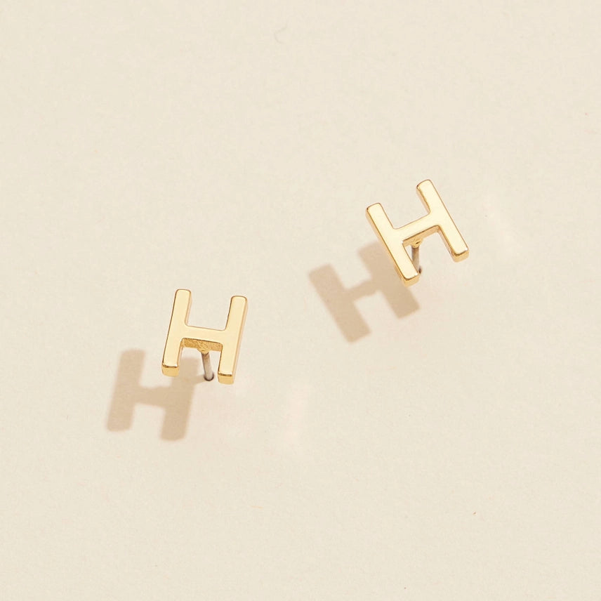 Mini Initial Stud Earrings