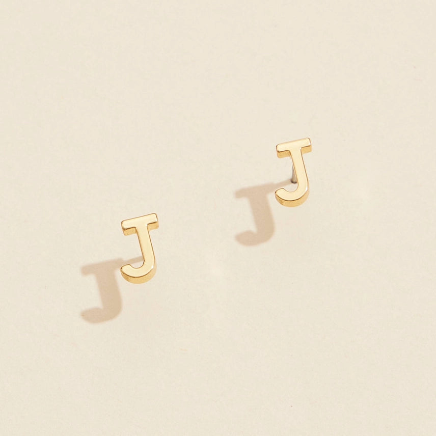 Mini Initial Stud Earrings