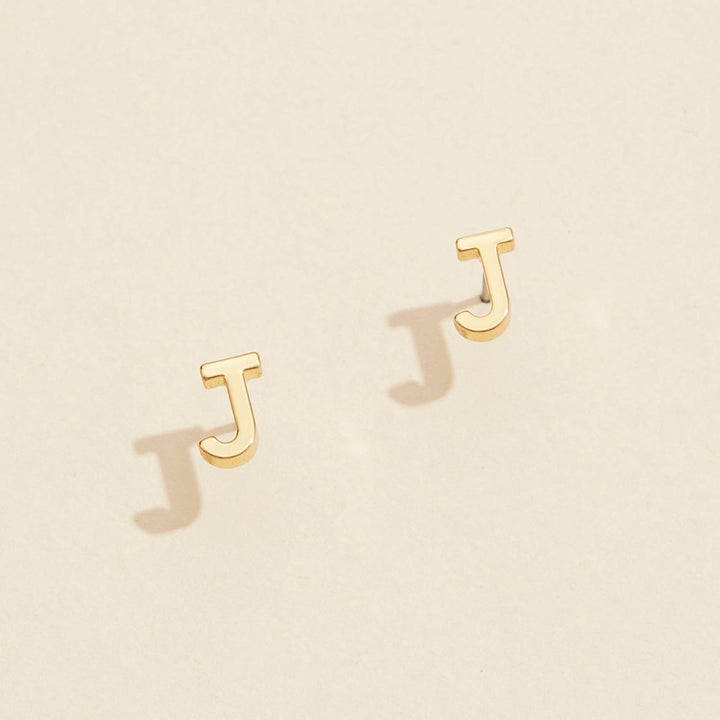 Mini Initial Stud Earrings
