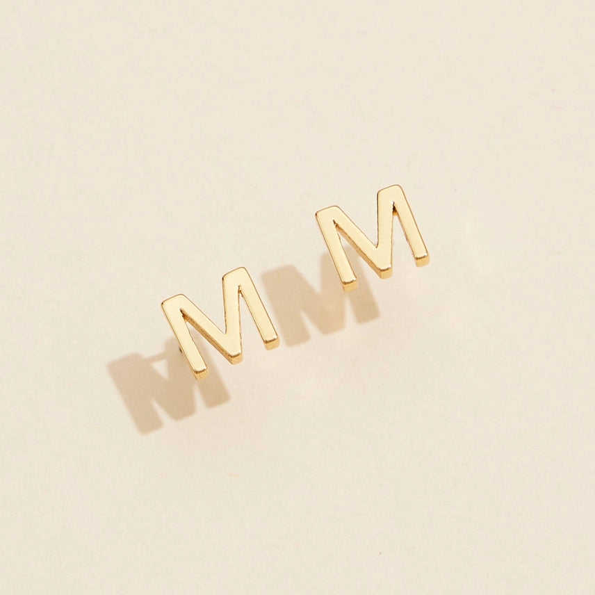 Mini Initial Stud Earrings