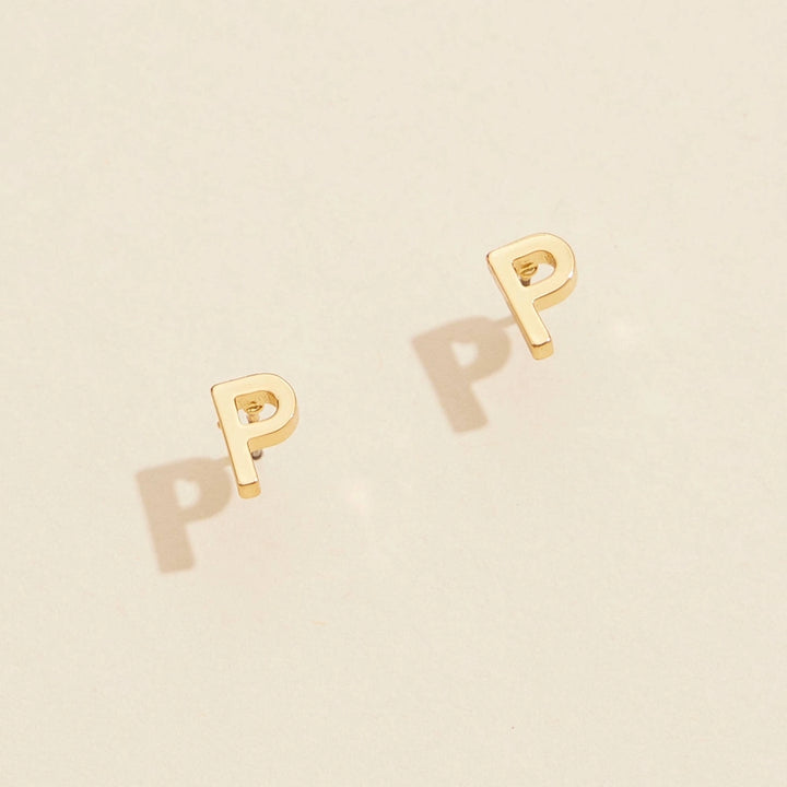 Mini Initial Stud Earrings