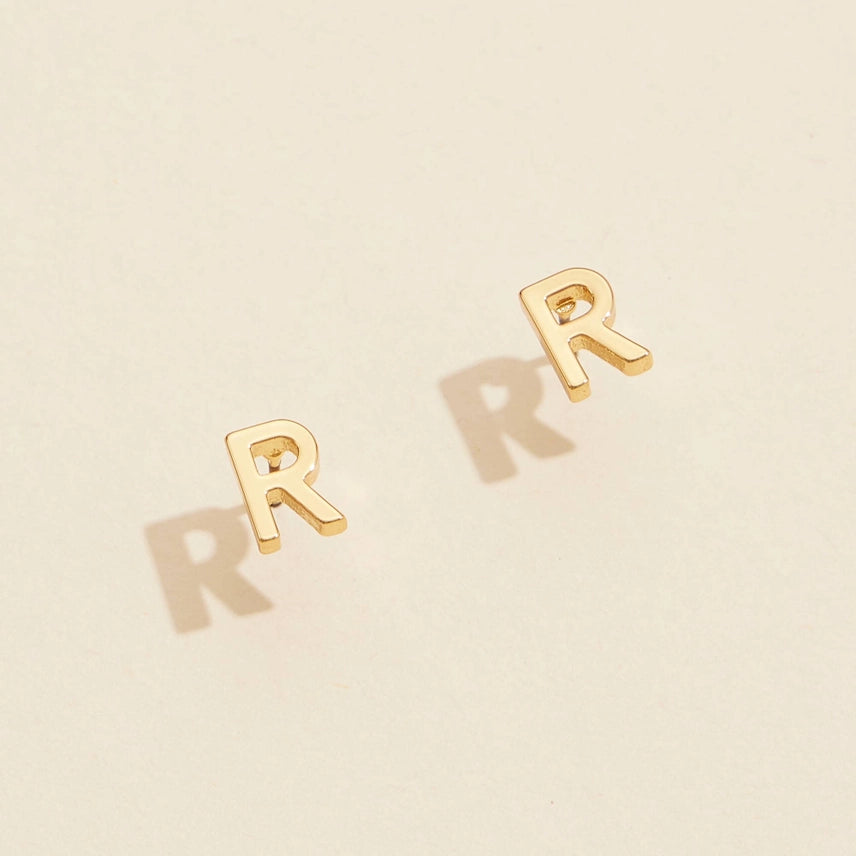Mini Initial Stud Earrings