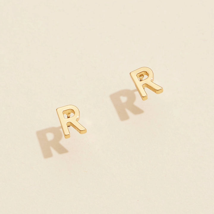 Mini Initial Stud Earrings