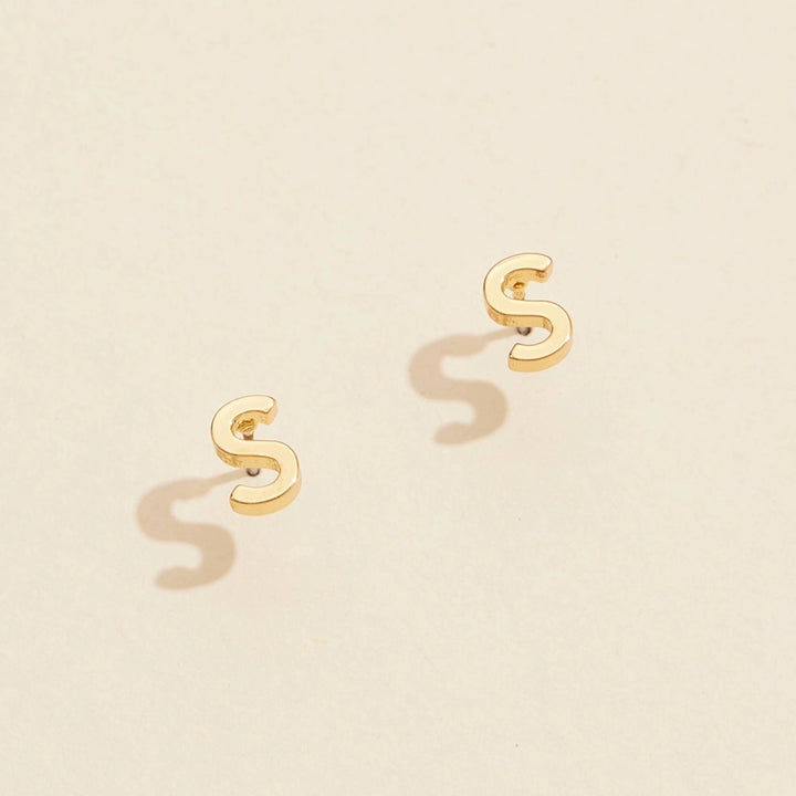 Mini Initial Stud Earrings