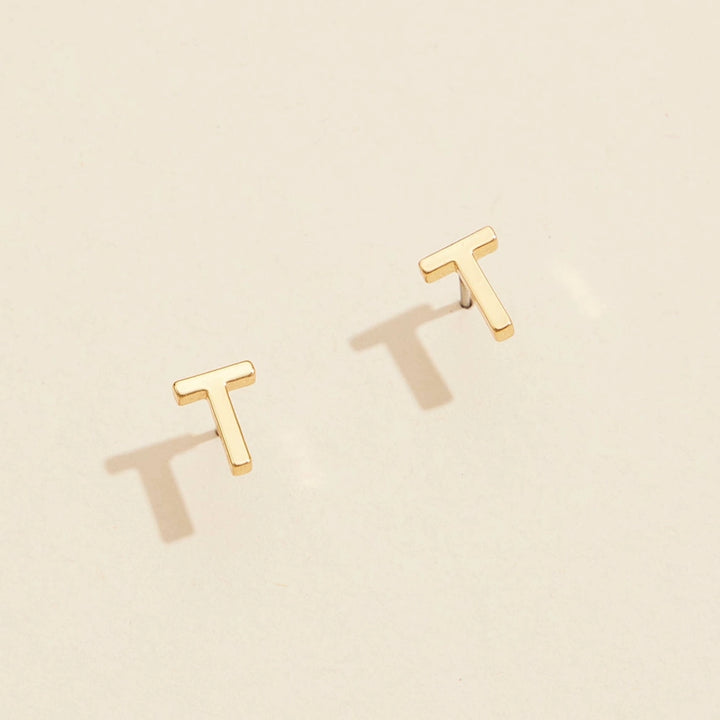 Mini Initial Stud Earrings