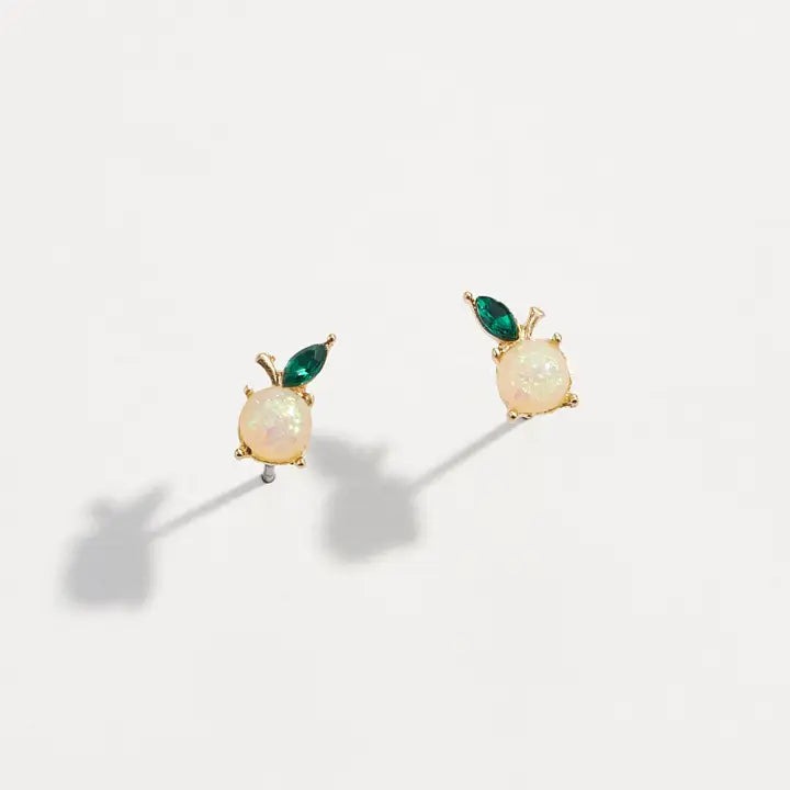 Mini Orange Opal Stud Earrings